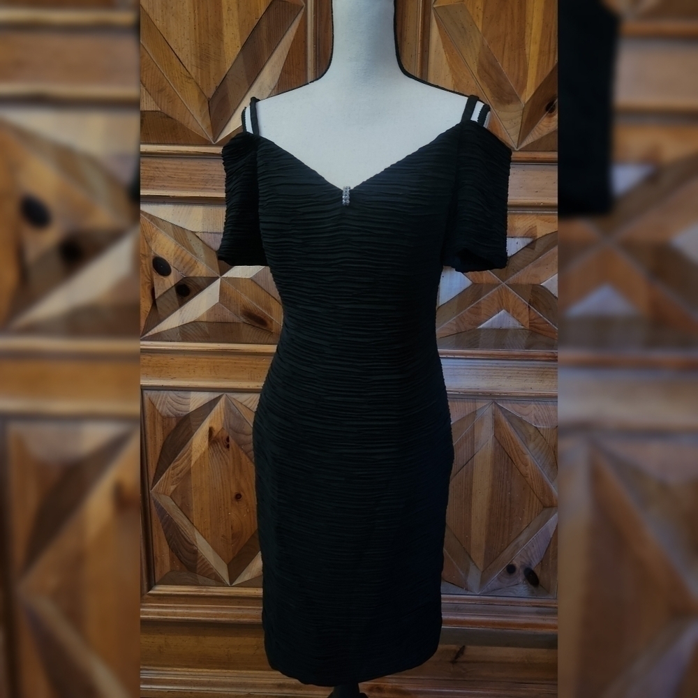 Vintage 1990s Off Shoulder Party Dress Sz 7/8